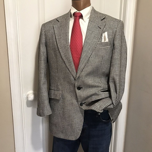 Haggar Men's‎ 40R Houndstooth Imperial Gentlemen's Fit  Sport Coat Jacket